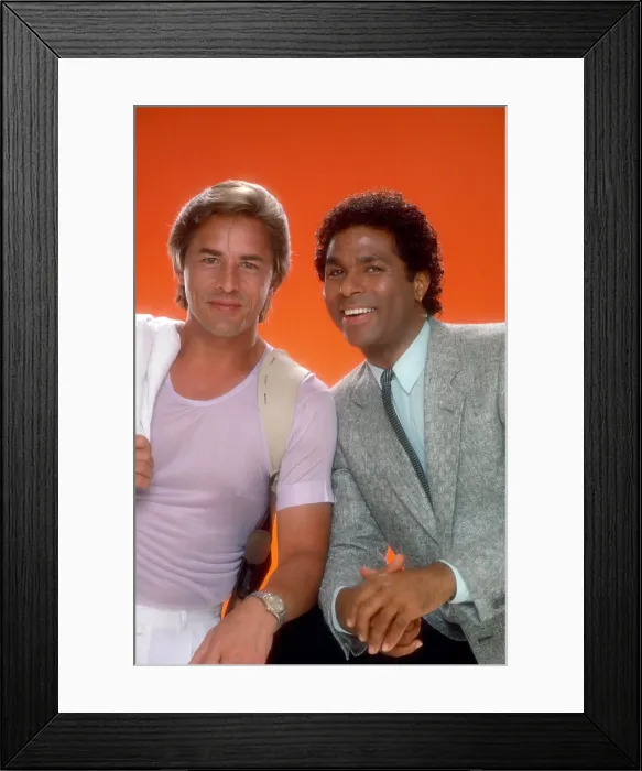 Framed Print : MIAMI VICE, from left: Don Johnson, Philip Michael Thomas (1984), 1984-1989