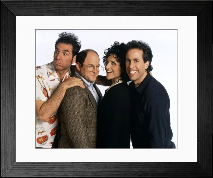 Framed Print : SEINFELD, from left: Michael Richards, Jason Alexander, Julia Louis-Dreyfus, Jerry Seinfeld, 1989-1998