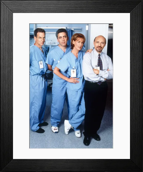Framed Print : CHICAGO HOPE, from left: Mark Harmon, Adam Arkin, Christine Lahti, Hector Elizondo, 1996, 1994-2000 Framed Print : CHICAGO HOPE, from left: Mark Harmon, Adam Arkin, Christine Lahti, Hector Elizondo, 1996, 1994-2000