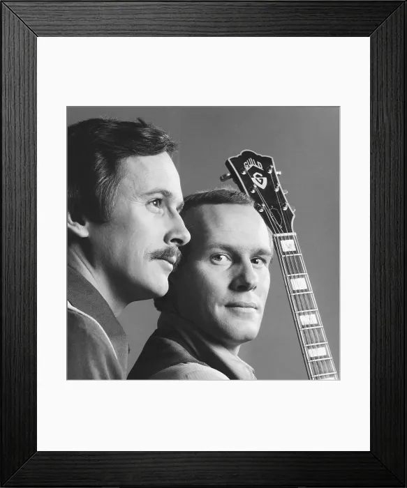Framed Print : The Smothers Brothers, from left: Dick Smothers, Tom Smothers, circa 1970s
