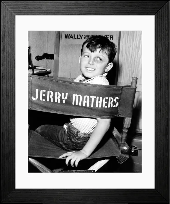 Framed Print : LEAVE IT TO BEAVER, Jerry Mathers, on-set, 1957-63 (ca. late 1950s photo) Framed Print : LEAVE IT TO BEAVER, Jerry Mathers, on-set, 1957-63 (ca. late 1950s photo)
