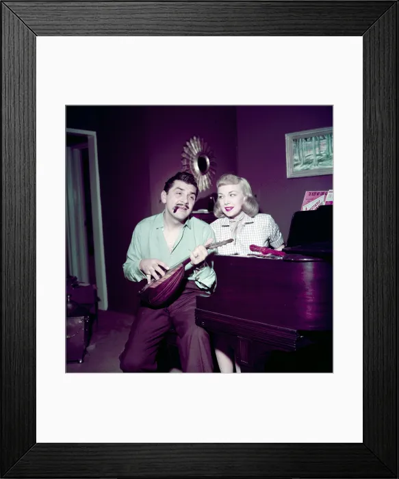 Framed Print : From left: Ernie Kovacs, Edie Adams, at home, ca. mid 1950s