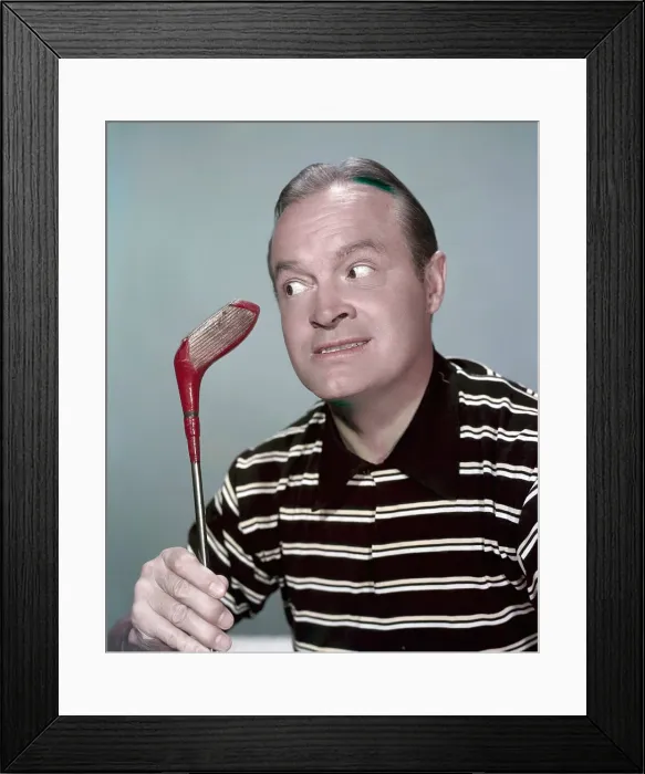 Framed Print : Bob Hope with golf club, circa 1950s Framed Print : Bob Hope with golf club, circa 1950s