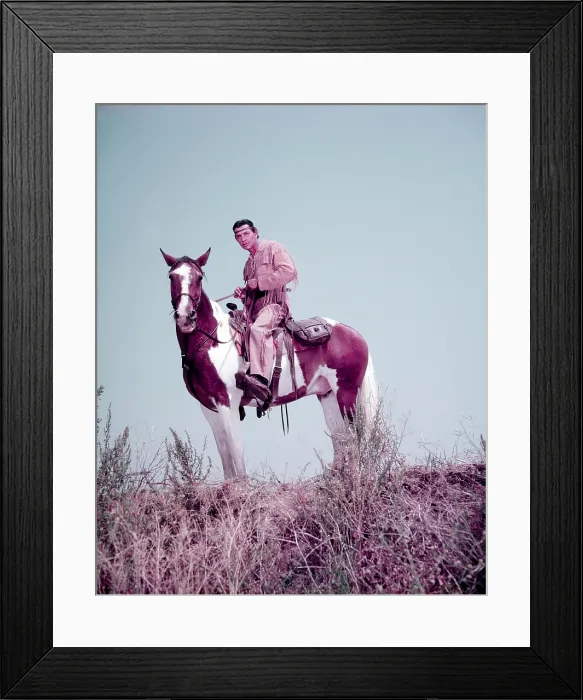 Framed Print : THE LONE RANGER, Jay Silverheels, riding Scout, (ca. Season 5, 1956), 1949-57