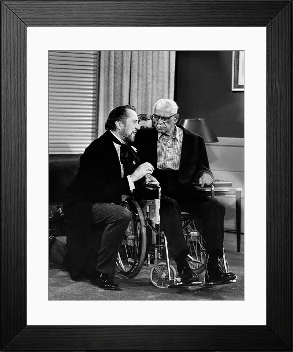 Framed Print : THE RED SKELTON HOUR, from left: Vincent Price, Boris Karloff, He Who Steals My Robot Steals Trash, (Season 18 | Episode 1, aired 24 September 1968), 1951-71 Framed Print : THE RED SKELTON HOUR, from left: Vincent Price, Boris Karloff, He Who Steals My Robot Steals Trash, (Season 18 | Episode 1, aired 24 September 1968), 1951-71
