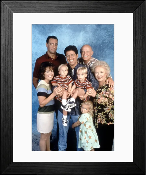 Framed Print : EVERYBODY LOVES RAYMOND, (Top, L-R) Brad Garrett, Ray Romano, Peter Boyle, (Middle, L-R) Patricia Heaton, Twins Sawyer & Sullivan Sweeten, Doris Roberts, (Bottom) Madylin Sweeten Framed Print : EVERYBODY LOVES RAYMOND, (Top, L-R) Brad Garrett, Ray Romano, Peter Boyle, (Middle, L-R) Patricia Heaton, Twins Sawyer & Sullivan Sweeten, Doris Roberts, (Bottom) Madylin Sweeten