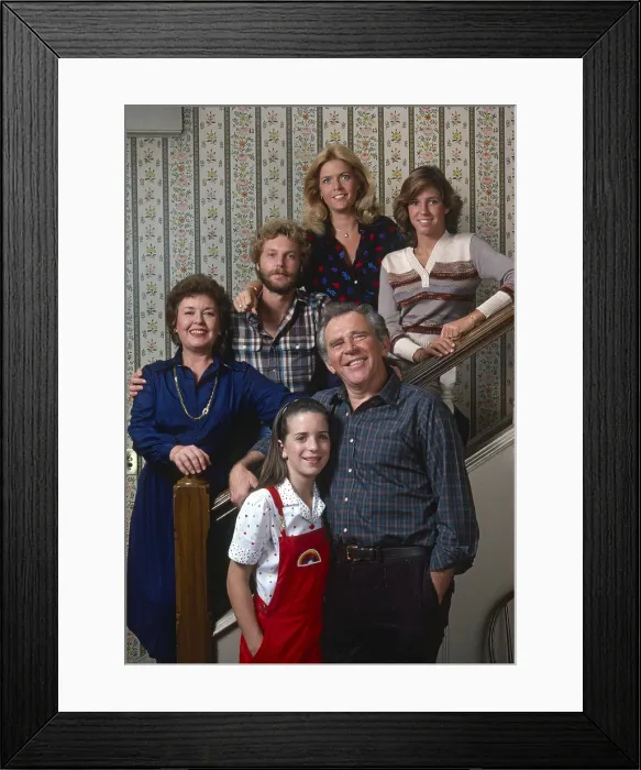 Framed Print : FAMILY, clockwise from top: Meredith Baxter-Birney, Kristy McNichol, James Broderick, Quinn Cummings, Sada Thompson, Gary Frank, 1976-80