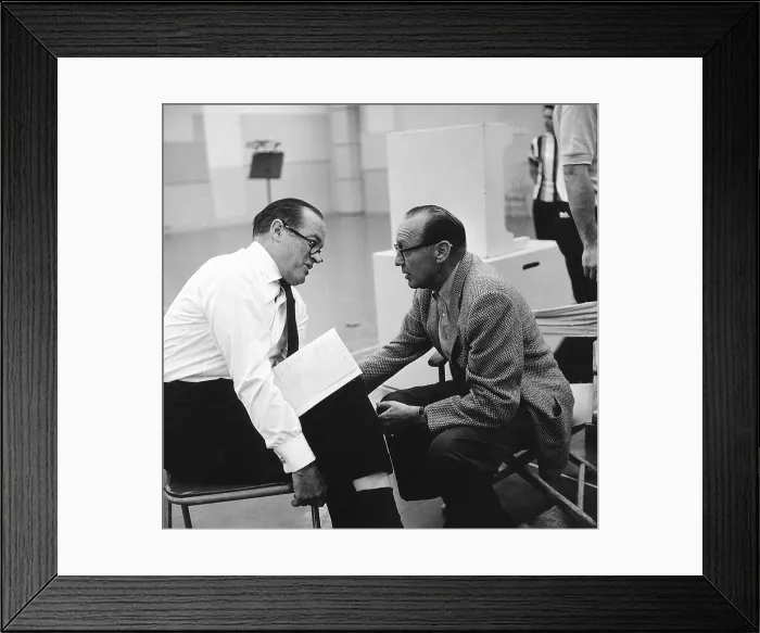 Framed Print : THE JACK BENNY HOUR, from left: Bob Hope, Jack Benny, on set on March 13, 1959, (aired March 18, 1959) Framed Print : THE JACK BENNY HOUR, from left: Bob Hope, Jack Benny, on set on March 13, 1959, (aired March 18, 1959)