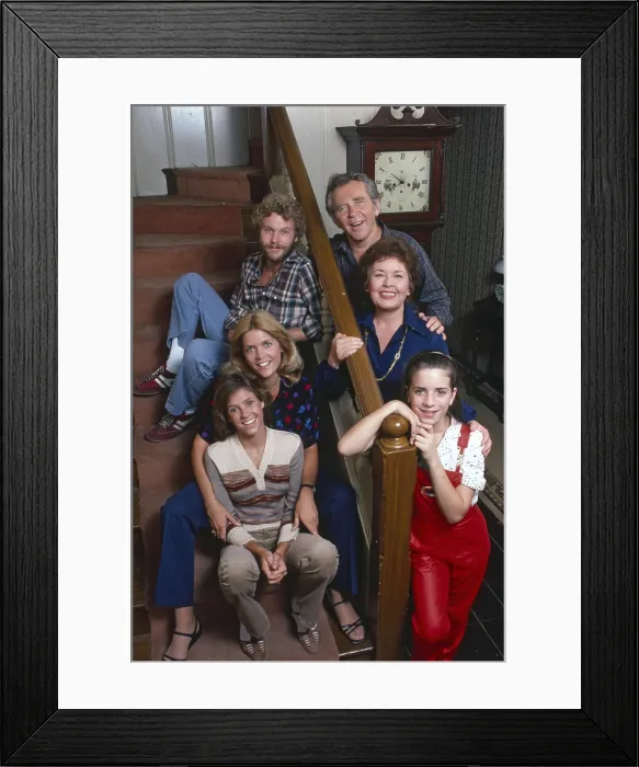 Framed Print : FAMILY, clockwise from top left: Gary Frank, Broderick James, Sada Thompson, Quinn Cummings, Kristy McNichol, Meredith Baxter-Birney, 1976-80 Framed Print : FAMILY, clockwise from top left: Gary Frank, Broderick James, Sada Thompson, Quinn Cummings, Kristy McNichol, Meredith Baxter-Birney, 1976-80