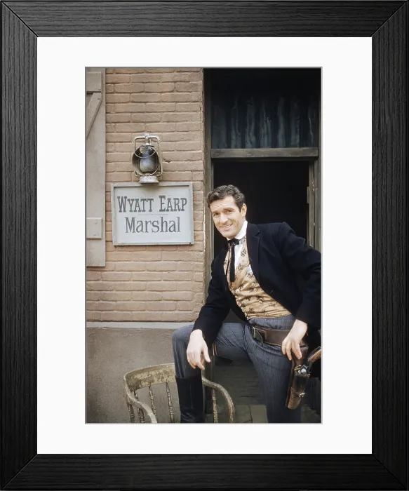 Framed Print : THE LIFE AND LEGEND OF WYATT EARP, Hugh O'Brian, 1955-61 (1958 photo)