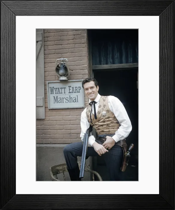 Framed Print : THE LIFE AND LEGEND OF WYATT EARP, Hugh O'Brian, 1955-61 (1958 photo)