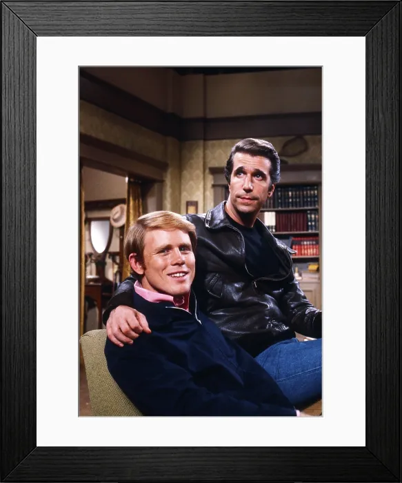 Framed Print : HAPPY DAYS, from left: Ron Howard, Henry Winkler, on set, (1970s), 1974-84