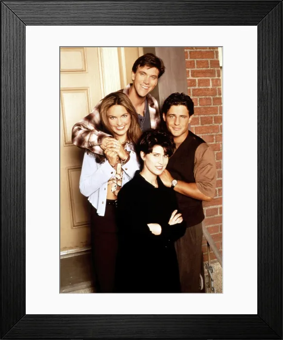 Framed Print : Can't Hurry Love, Mariska Hargitay, Kevin Crowley, Louis Mandylor, Nancy McKeon, 1995