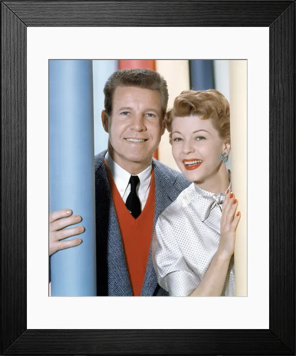 Framed Print : From left: Ozzie Nelson, Harriet Nelson, 1955