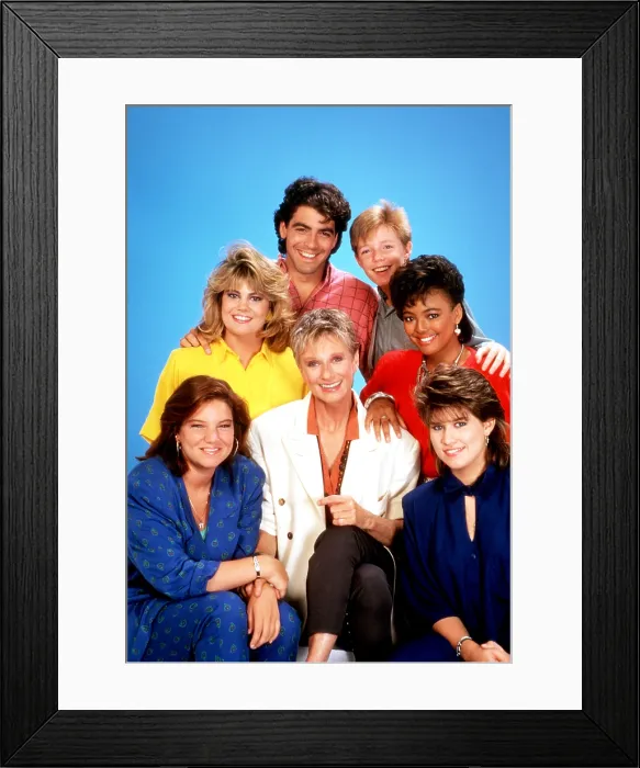 Framed Print : FACTS OF LIFE, Lisa Whelchel, Mindy Cohn, George Clooney, Cloris Leachman, Mackenzie Astin, Kim Fields, Nancy McKeon, 1979-1988 Framed Print : FACTS OF LIFE, Lisa Whelchel, Mindy Cohn, George Clooney, Cloris Leachman, Mackenzie Astin, Kim Fields, Nancy McKeon, 1979-1988