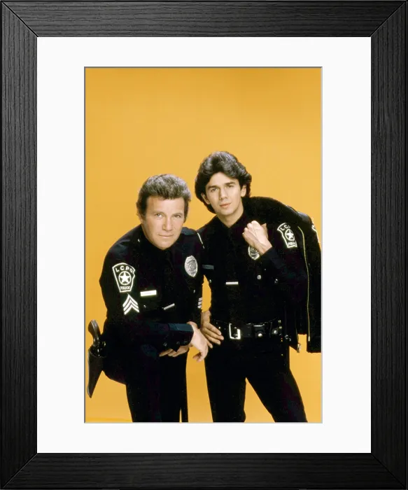 Framed Print : T.J. HOOKER, William Shatner, Adrian Zmed, (Season 1), 1982-86