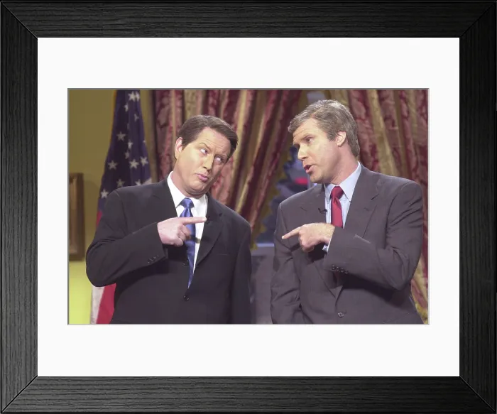 Framed Print : SATURDAY NIGHT LIVE, (from left): Darrell Hammond (as Vice President Al Gore), Will Ferrell (as Gov. George W. Bush), Decision 2000, (Season 26, aired November 18, 2000), 1975 Framed Print : SATURDAY NIGHT LIVE, (from left): Darrell Hammond (as Vice President Al Gore), Will Ferrell (as Gov. George W. Bush), Decision 2000, (Season 26, aired November 18, 2000), 1975