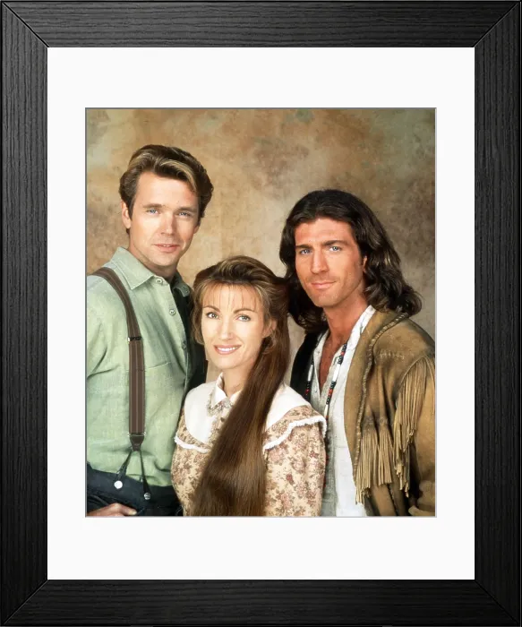 Framed Print : DR. QUINN, MEDICINE WOMAN, from left: John Schneider, Jane Seymour, Joe Lando, 1997, 1993-1998 Framed Print : DR. QUINN, MEDICINE WOMAN, from left: John Schneider, Jane Seymour, Joe Lando, 1997, 1993-1998