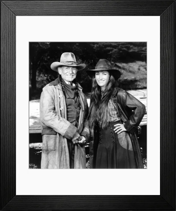 Framed Print : DR. QUINN, MEDICINE WOMAN, from left: Willie Nelson, Jane Seymour, Legend, season 5, ep. 9, aired 11 / 16 / 1996, 1993-1998