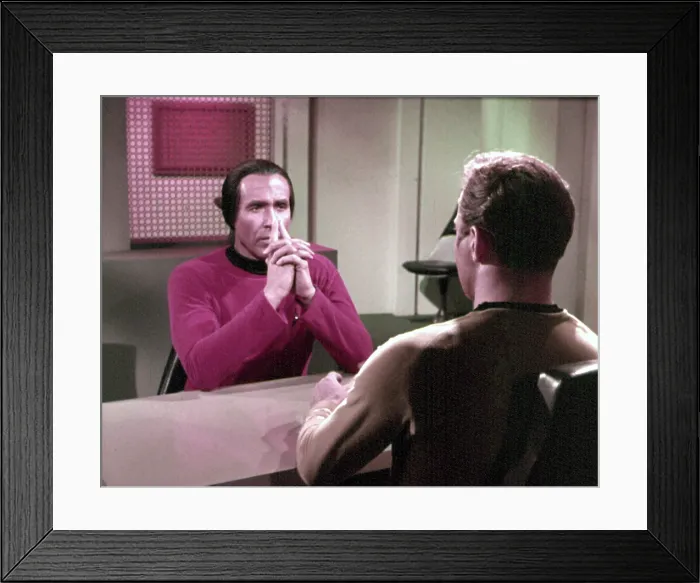 Framed Print : STAR TREK, Ep.#24: Space Seed, Ricardo Montalban, William Shatner, 2 / 16 / 67