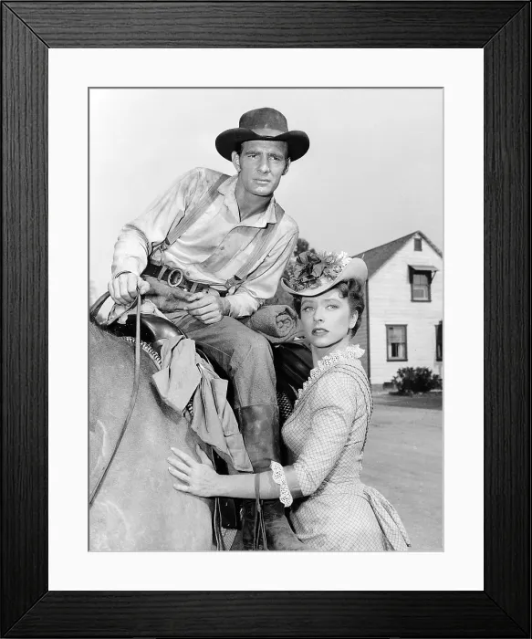 Framed Print : GUNSMOKE, from left: Dennis Weaver, Amanda Blake, (Season 1, 1955), 1955-1975 Framed Print : GUNSMOKE, from left: Dennis Weaver, Amanda Blake, (Season 1, 1955), 1955-1975