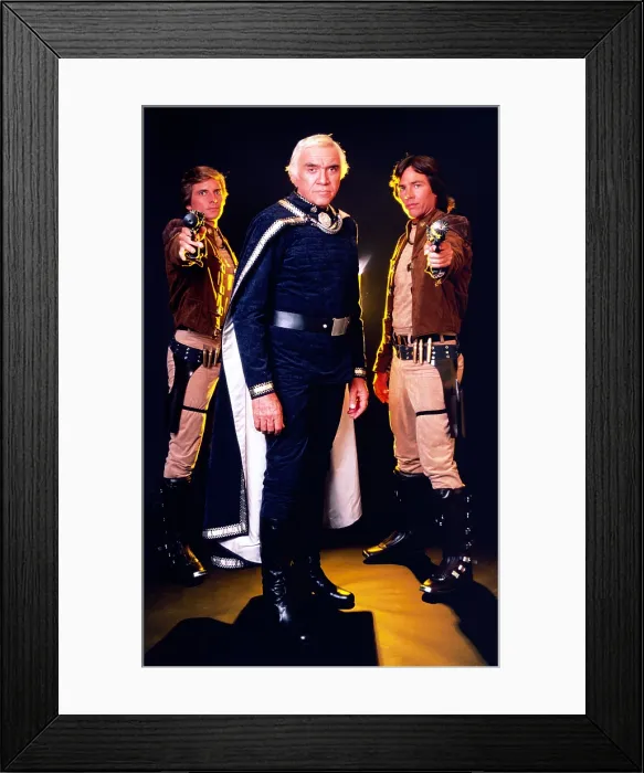 Framed Print : BATTLESTAR GALACTICA, from left: Dirk Benedict, Lorne Greene, Richard Hatch, 1978-1979 Framed Print : BATTLESTAR GALACTICA, from left: Dirk Benedict, Lorne Greene, Richard Hatch, 1978-1979