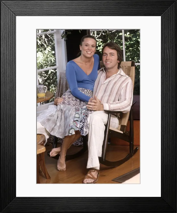 Framed Print : From left: Husband and wife Nancy Morgan, John Ritter, at home, May 1978