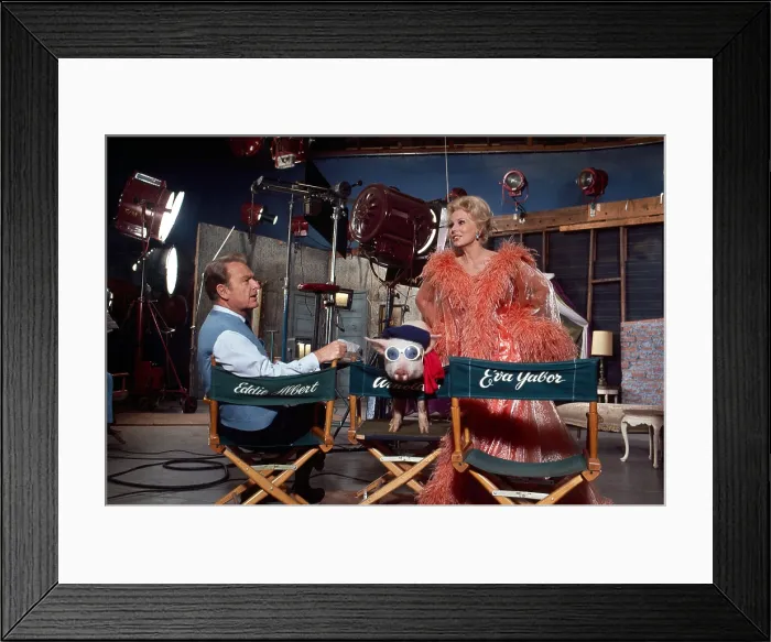 Framed Print : GREEN ACRES, Eddie Albert, Arnold the Piggy, Eva Gabor, (1968) 1965-1971