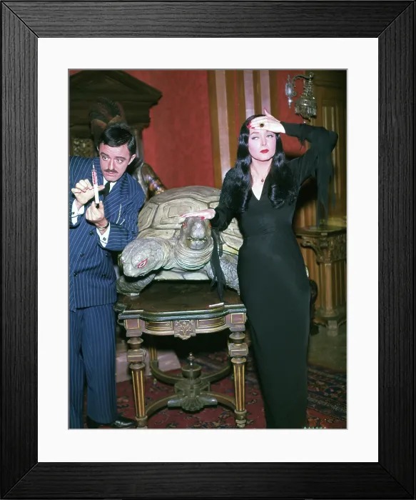 Framed Print : THE ADDAMS FAMILY, John Astin, Carolyn Jones, 1964-66 Framed Print : THE ADDAMS FAMILY, John Astin, Carolyn Jones, 1964-66