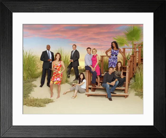 Framed Print : PRIVATE PRACTICE, (from left): Taye Diggs, Kate Walsh, Brian Benben, Caterina Scorsone, Paul Adelstein, Kadee Strickland, Tim Daly, Audra McDonald, Amy Brenneman, (Season 4)