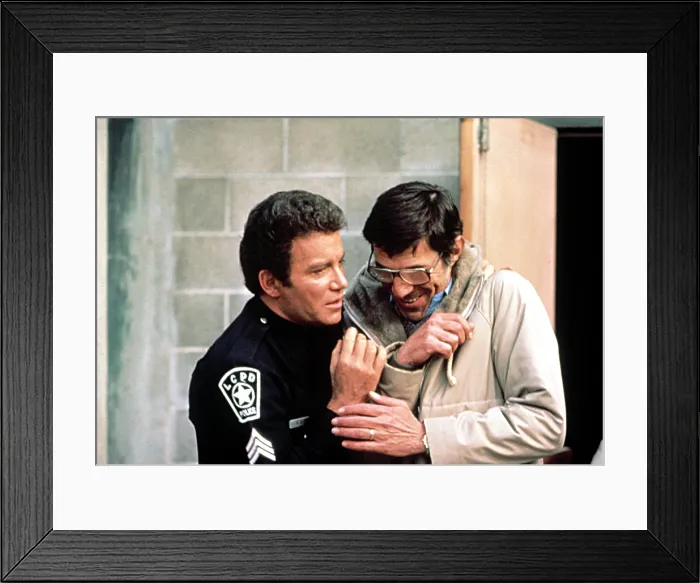 Framed Print : T.J. HOOKER, William Shatner, Leonard Nimoy, 1982-86, episode Vengence is Mine aired 2 / 5 / 83