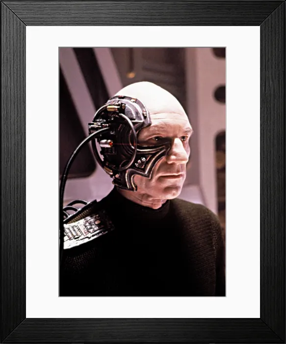 Framed Print : STAR TREK: THE NEXT GENERATION, 1987-94, Patrick Stewart, as Locutus of Borg, in the 3rd Season & 4th Season cliffhanger episodes, Best of Both Worlds-Pt.1&2, 5 / 18 / 90 & 9 / 24 / 90