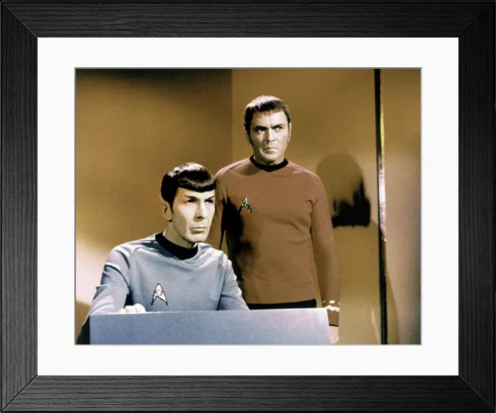 Framed Print : STAR TREK, (from left): Leonard Nimoy, James Doohan, 1966-69