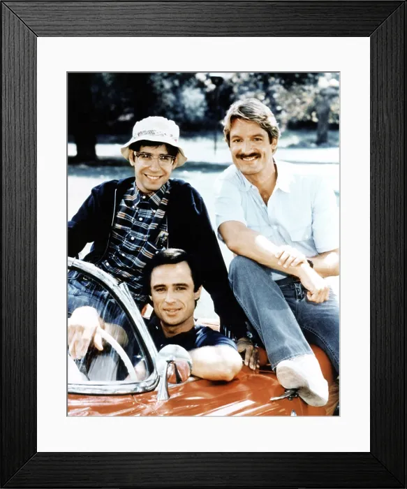 Framed Print : RIPTIDE, (back, from left): Thom Bray, Joe Penny, Perry King, (1985), 1984-86
