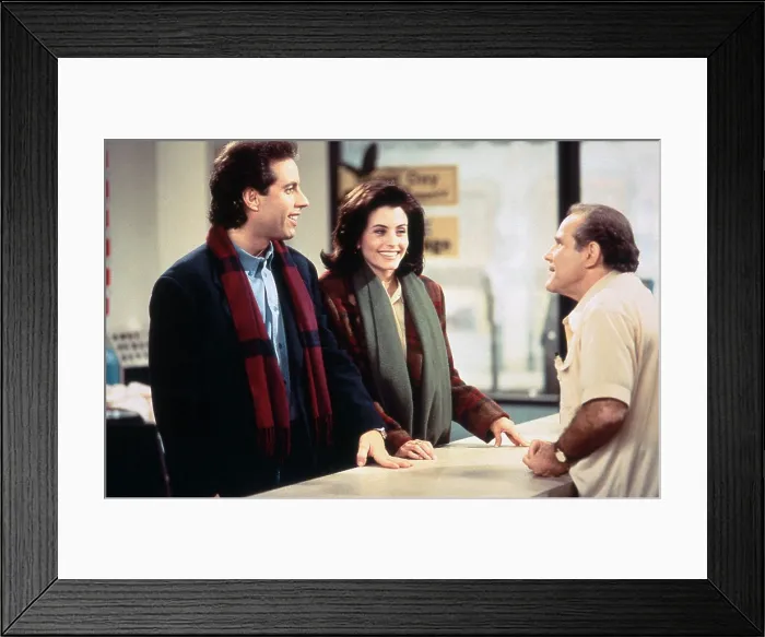 Framed Print : SEINFELD, from left: Jerry Seinfeld, Courteney Cox, Joseph Ragno, The Wife, (Season 5, ep. 517, aired Mar. 17, 1994), 1990-98 Framed Print : SEINFELD, from left: Jerry Seinfeld, Courteney Cox, Joseph Ragno, The Wife, (Season 5, ep. 517, aired Mar. 17, 1994), 1990-98