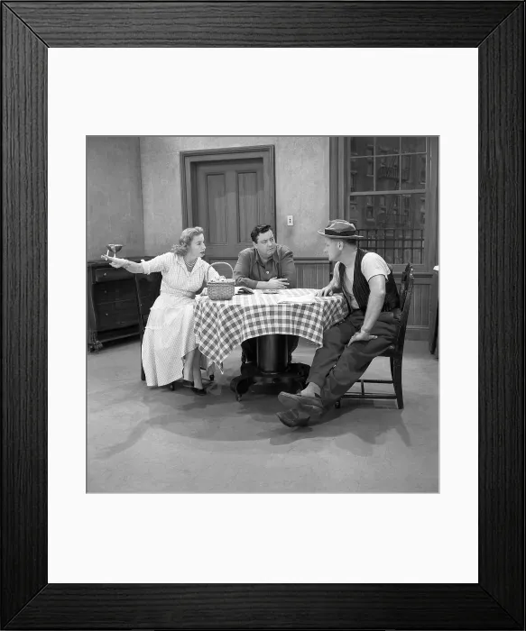 Framed Print : THE HONEYMOONERS, from left: Audrey Meadows, Jackie Gleason, Art Carney, 1955-56