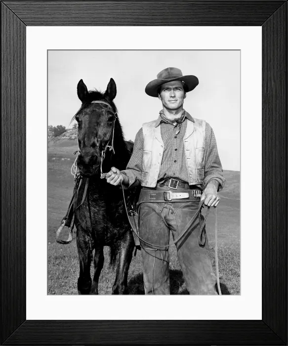 Framed Print : RAWHIDE, Clint Eastwood, 1959-1966