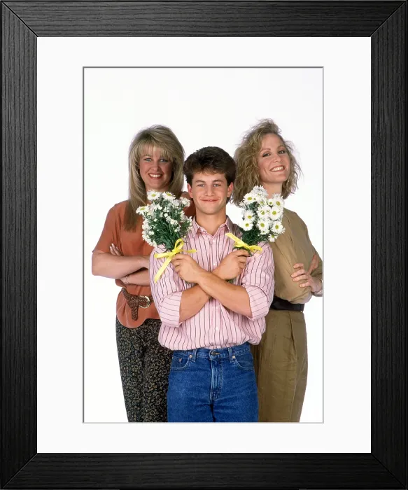 Framed Print : GROWING PAINS, From left: Barbara Cameron, Kirk Cameron, Joanna Kerns (1990), 1985-1992