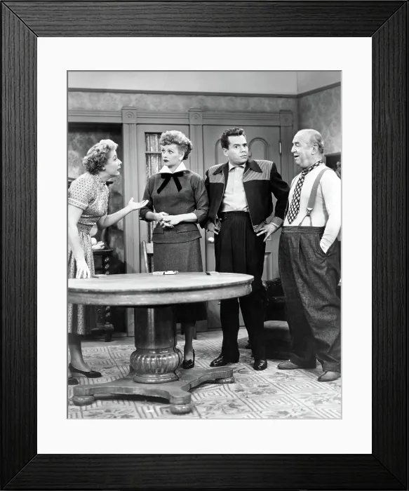 Framed Print : I LOVE LUCY, (from left): Vivian Vance, Lucille Ball, Desi Arnaz, William Frawley, 1951-57