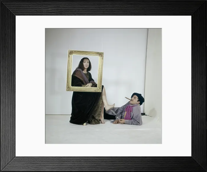 Framed Print : From left: Edie Adams as landlady Mrs. Charles Monalisa, husband Ernie Kovacs as painter Irving Gauguin, from a comedic photoshoot for TV Guide, May 14, 1960