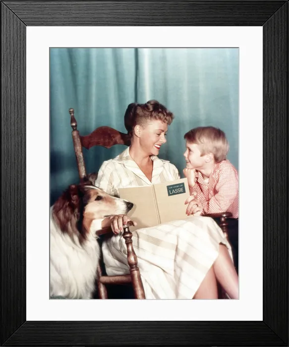 Framed Print : LASSIE, from left: Lassie, June Lockhart, Jon Provost, 1954-1974