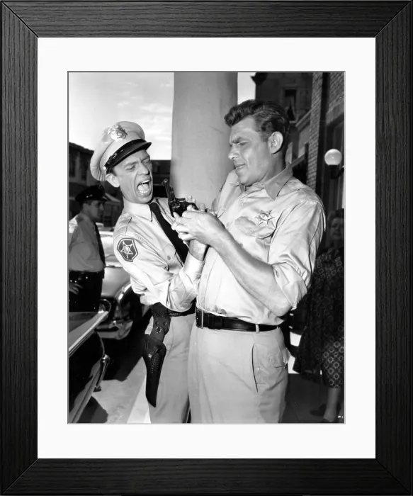 Framed Print : THE ANDY GRIFFITH SHOW, from left: Don Knotts, Andy Griffith, 1960-68 Framed Print : THE ANDY GRIFFITH SHOW, from left: Don Knotts, Andy Griffith, 1960-68