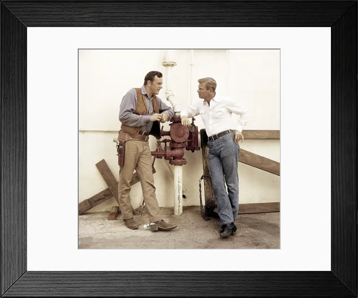 Framed Print : TV star brothers, from left, James Arness (GUNSMOKE), Peter Graves (FURY), ca. late 1950s Framed Print : TV star brothers, from left, James Arness (GUNSMOKE), Peter Graves (FURY), ca. late 1950s