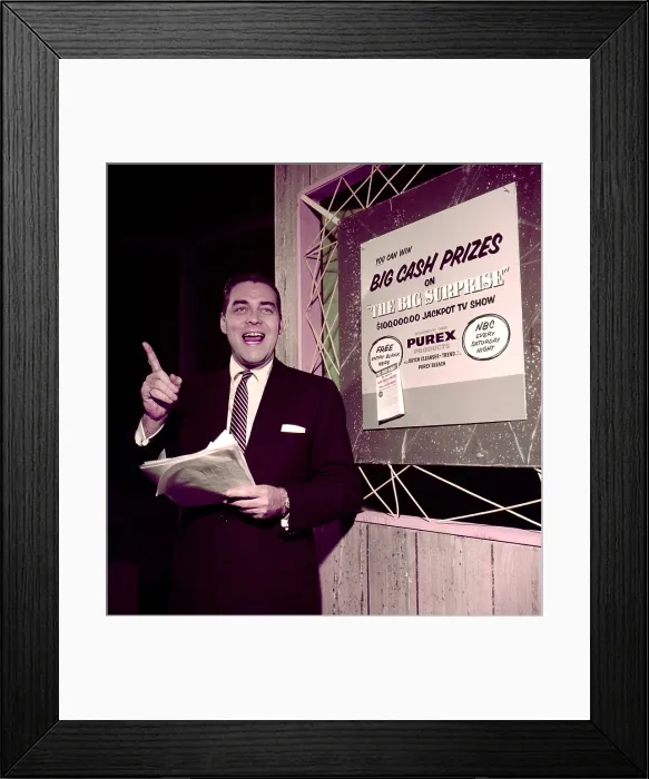 Framed Print : THE BIG SURPRISE, host Jack Barry, (Season 1, 1955), 1955-1957