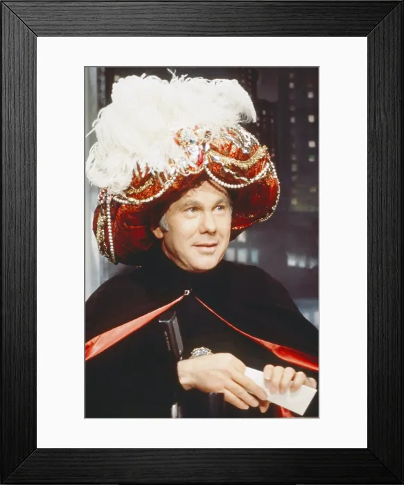 Framed Print : THE TONIGHT SHOW STARRING JOHNNY CARSON, Johnny Carson (host) as Carnac the Magnificent, 1962-1992 Framed Print : THE TONIGHT SHOW STARRING JOHNNY CARSON, Johnny Carson (host) as Carnac the Magnificent, 1962-1992