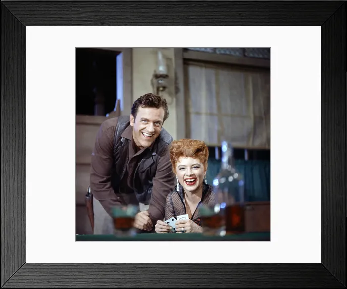 Framed Print : GUNSMOKE, from left: James Arness, Amanda Blake, 1955-1975
