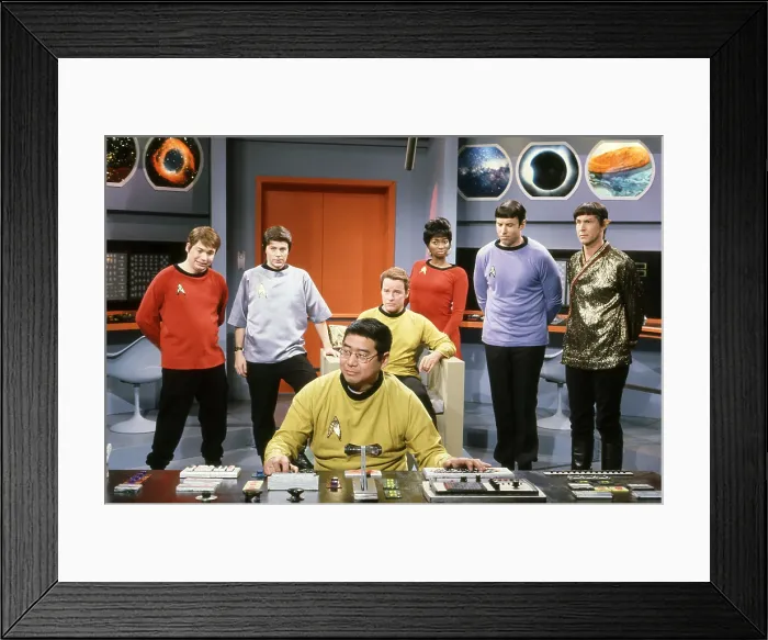 Framed Print : SATURDAY NIGHT LIVE, back from left: Mike Myers, Dana Carvey, Phil Hartman (sitting), Ellen Cleghorne, Kevin Nealon, Chevy Chase, Star Trek, (Season 17, ep. 1711, aired Jan)