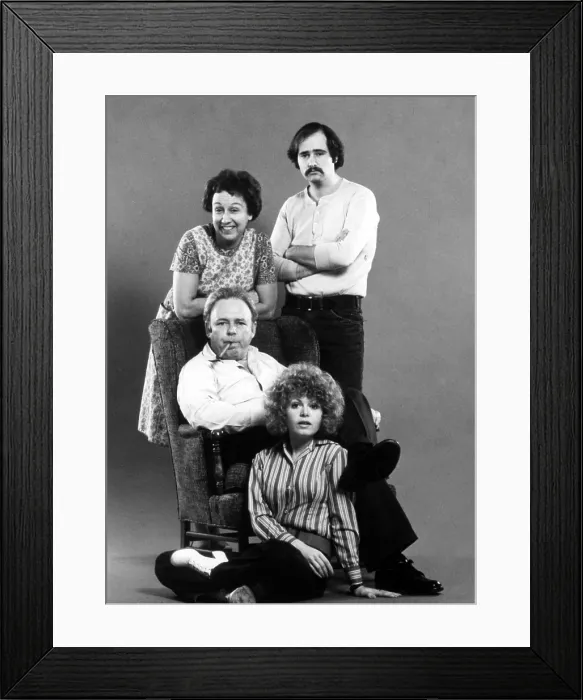 Framed Print : ALL IN THE FAMILY, from top: Rob Reiner, Jean Stapleton, Carroll O'Connor, Sally Struthers, (1970s), 1971-79