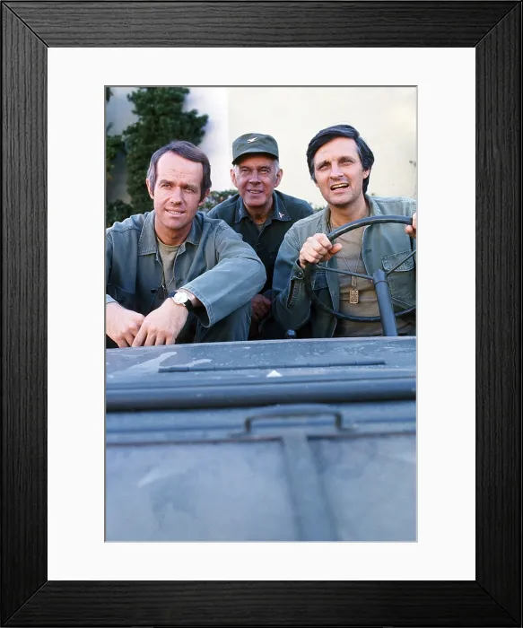 Framed Print : MASH, (aka M*A*S*H*), from left: Mike Farrell, Harry Morgan, Alan Alda