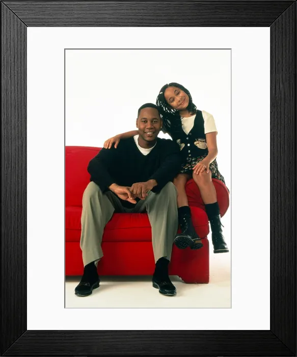 Framed Print : HANGIN WITH MR. COOPER, from left: Mark Curry, Raven-Symone, 1992-1997